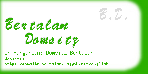 bertalan domsitz business card